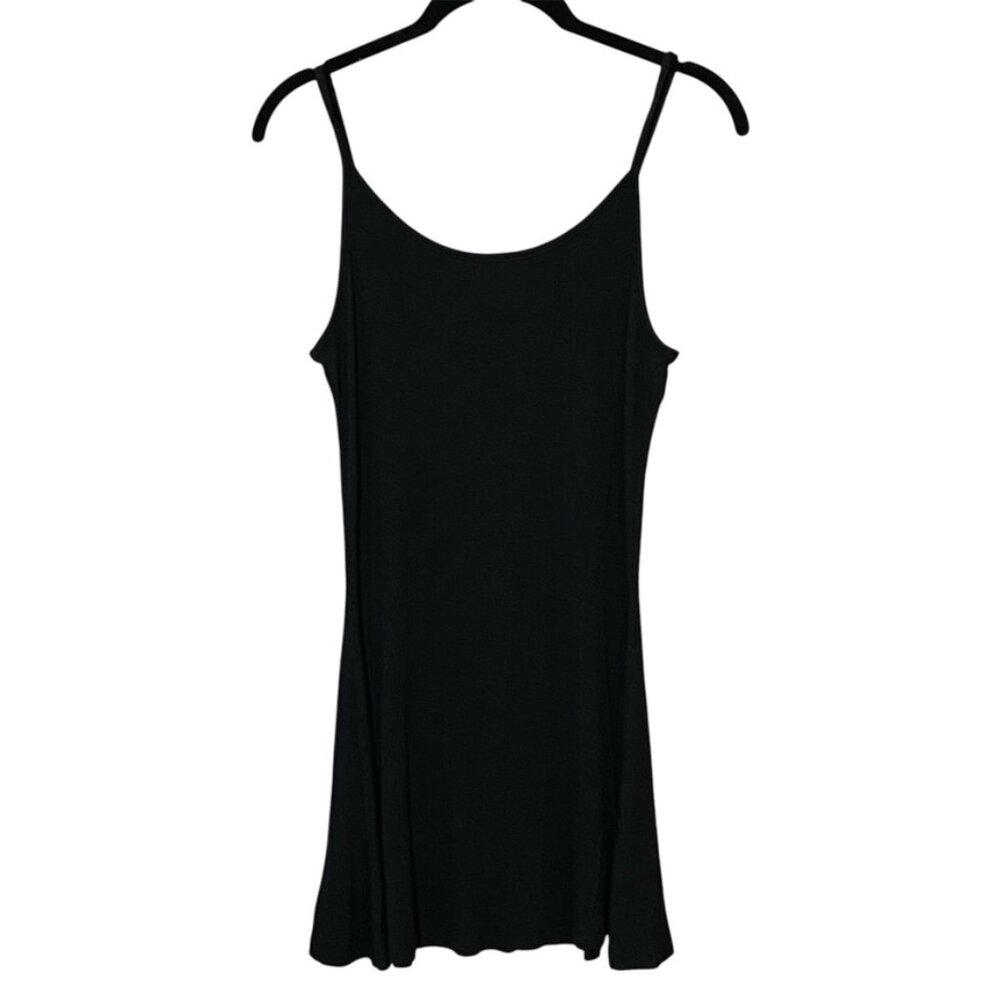 Brandy Melville Black Ribbed Stretch Mini Dress with Adjustable Straps ONE SIZE